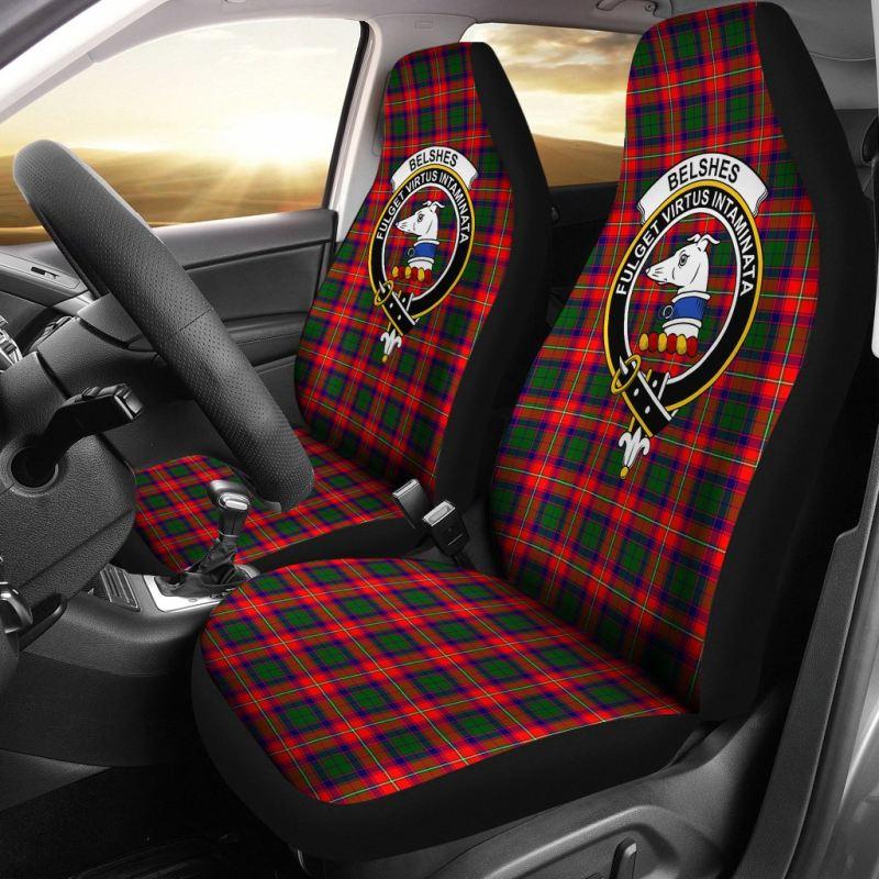Belshes Tartan Car Seat Cover - Clan Badge 