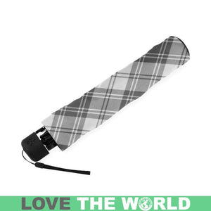 Douglas Grey Modern Tartan Foldable Umbrella W8 Umbrellas
