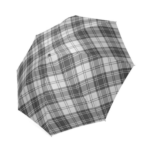 Douglas Grey Modern Tartan Foldable Umbrella W8 Umbrellas