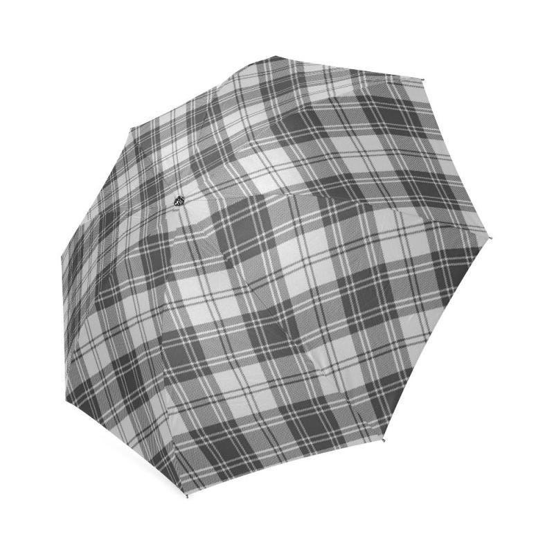 Douglas Grey Modern Tartan Foldable Umbrella W8 Umbrellas