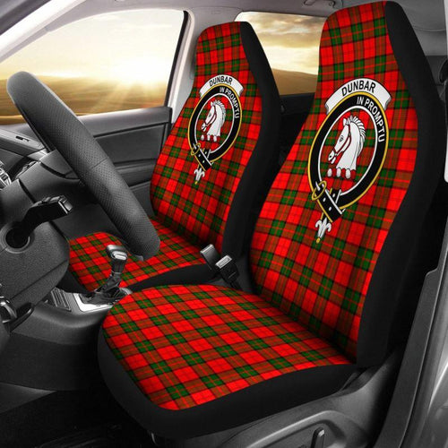 Dunbar Tartan Car Seat Cover - Clan Badge 