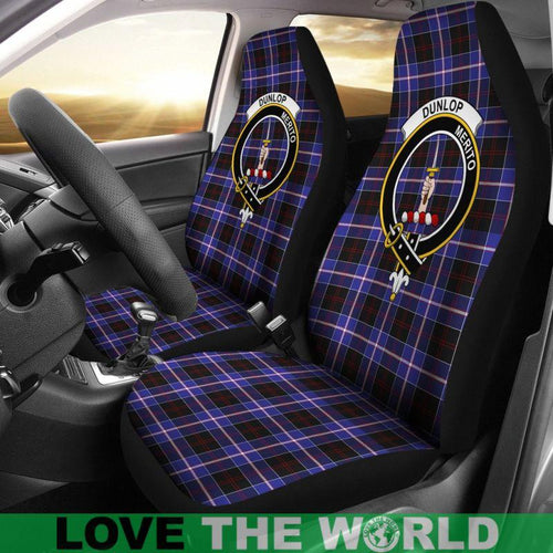 Dunlop (Dunlap) Tartan Car Seat Cover - Clan Badge 