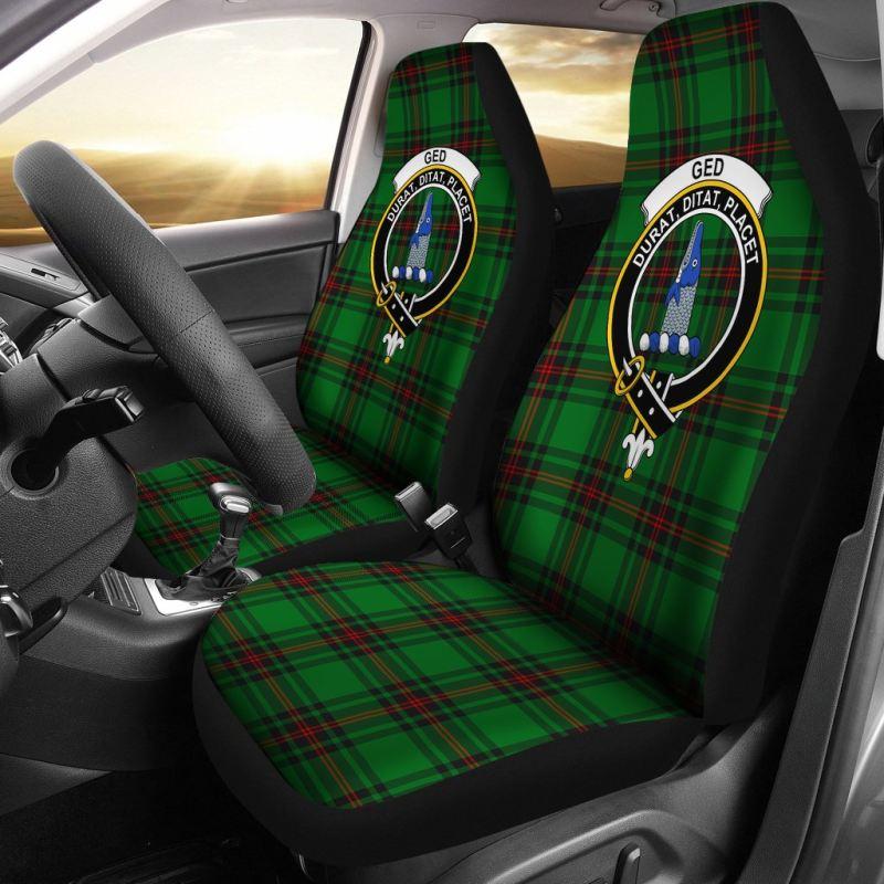 Ged Tartan Car Seat Cover - Clan Badge 