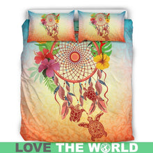 Load image into Gallery viewer, Hibiscus With Dreamcatcher Bedding Set H4 Bedding Set - Black / Queen/full Sets