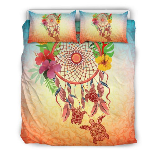 Hibiscus With Dreamcatcher Bedding Set H4 Bedding Set - Black / Queen/full Sets