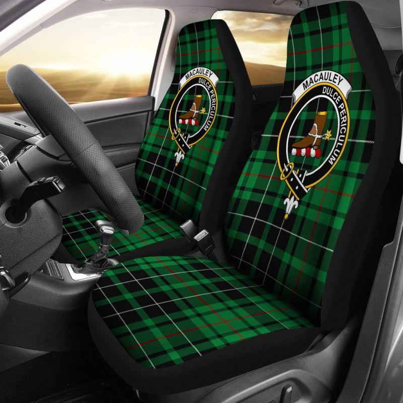 Macauley Tartan Car Seat Cover - Clan Badge 