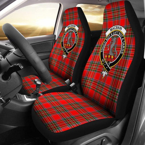 Macbain Tartan Car Seat Cover - Clan Badge 