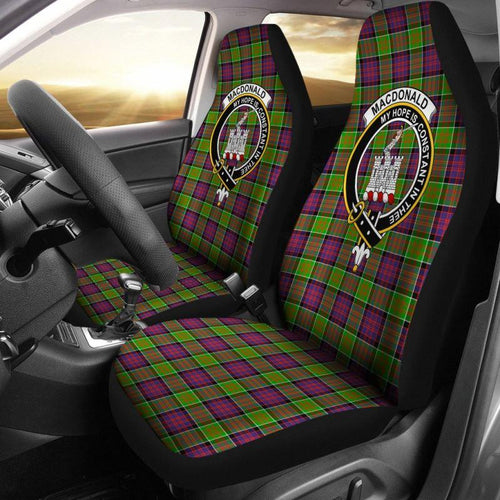 Macdonald Tartan Car Seat Cover - Clan Badge 