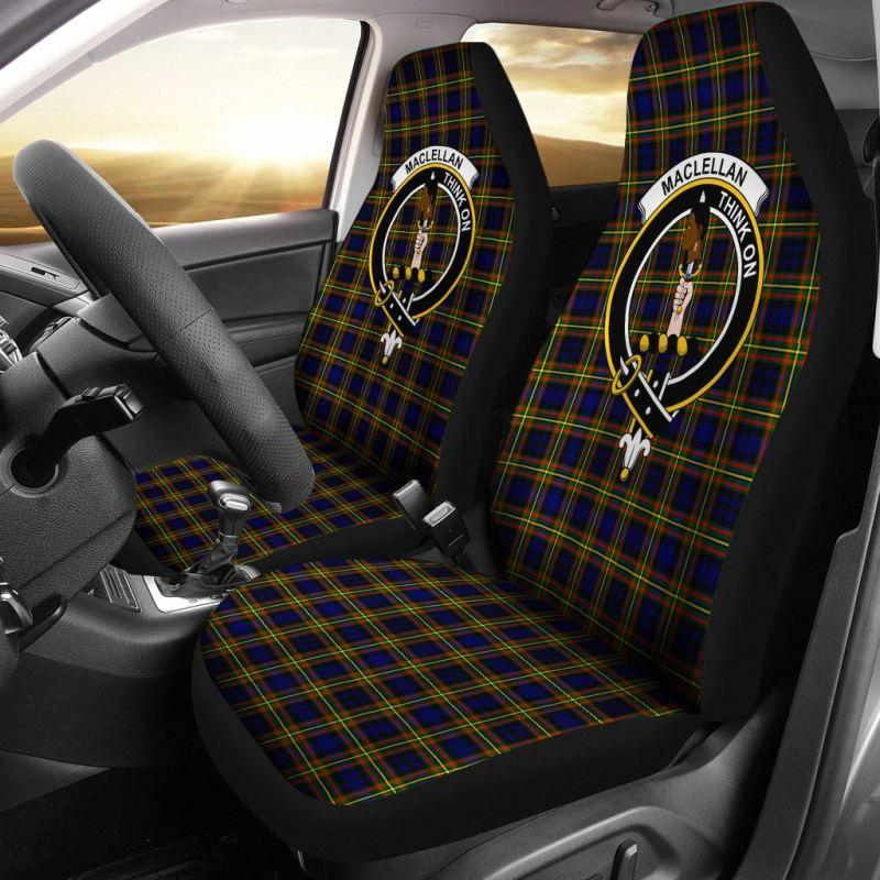 Maclellan Tartan Car Seat Cover - Clan Badge 