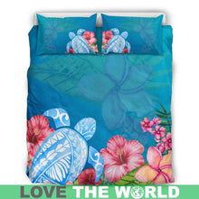 Load image into Gallery viewer, Polynesian Turtle Bedding Set Bedding Set - Black Black / Queen/full Sets - Hawaii Polynesian Turtle And Hibiscus - Hawaiian Bedding Set - Turtle Bedding Set - Polynesian Bedding Set - Hawaiian Polynesian - Hawaiian Turtle - Hawaii Hibiscus - Hawaii Symbols